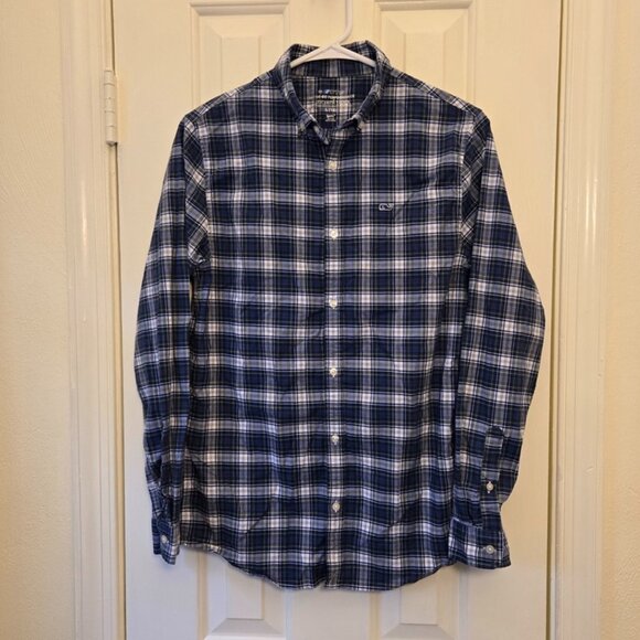 Vineyard Vines On The Go Performance Shirt Boys Large 16 Plaid Button Down - Picture 2 of 7